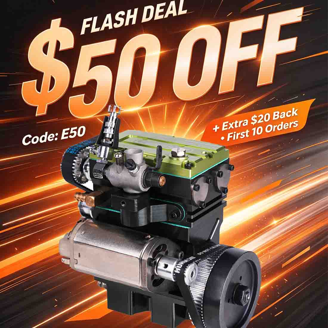 SEMTO ST-FL2 8.6cc 2 Cylinder Engine DIY Kits Nitro 4 Stroke Model Engine for Beginner