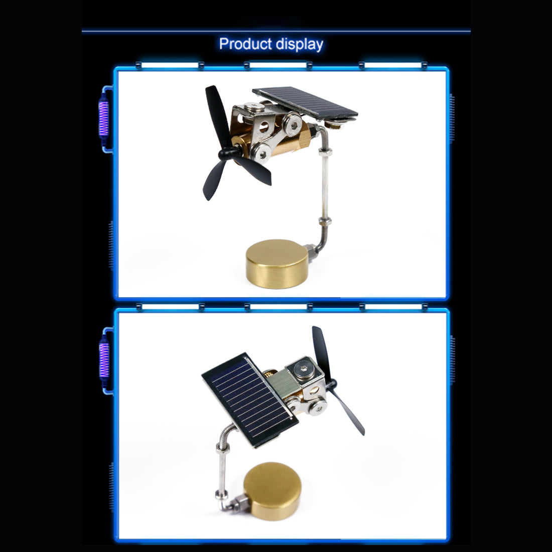 Stark Double Blades Windmill Car Mount Motor Solar Powered Toy Scientific Toy - stirlingkit