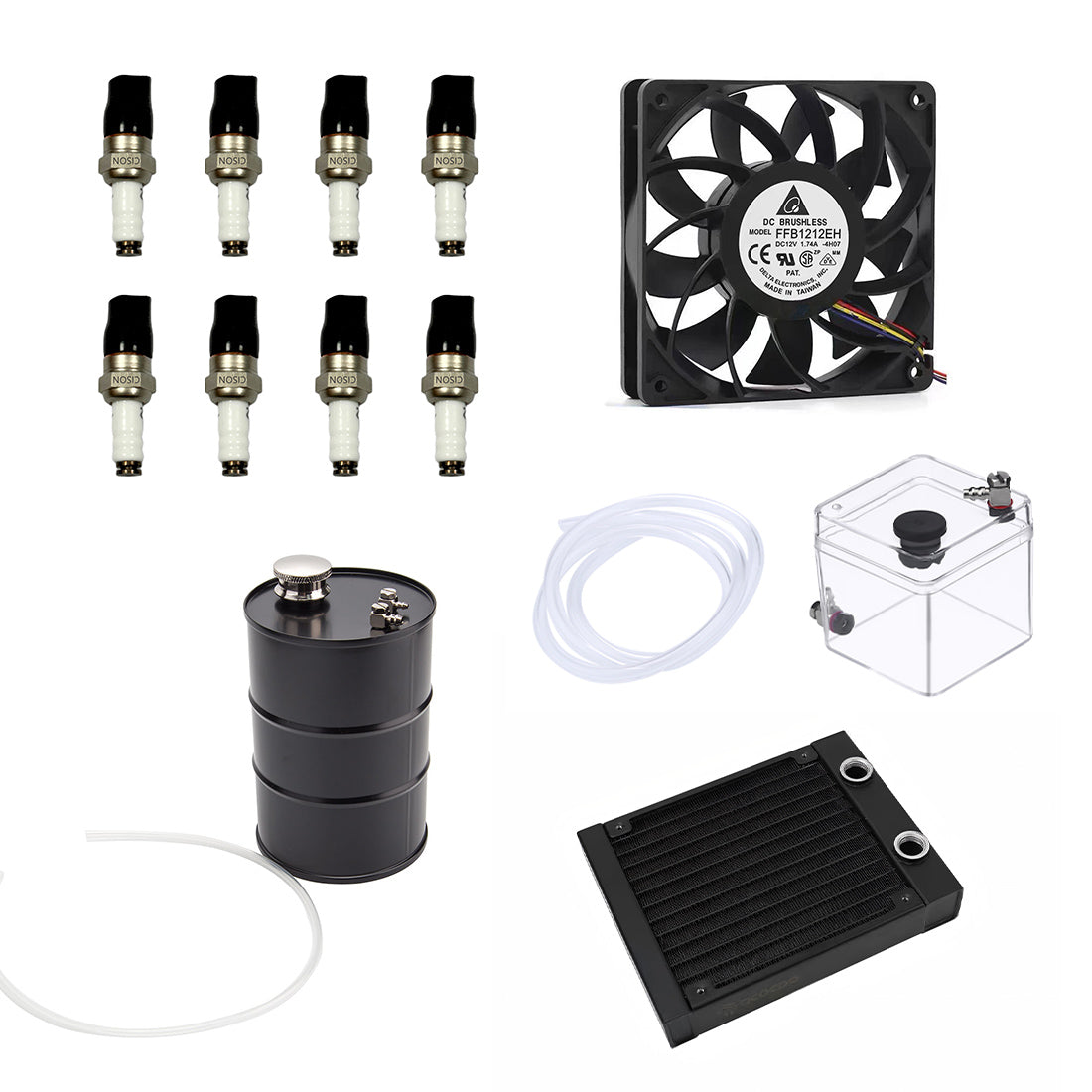 Starter Kit With Water-Cooling Radiator Tank Kits for Cison V8 Engine Model Kits