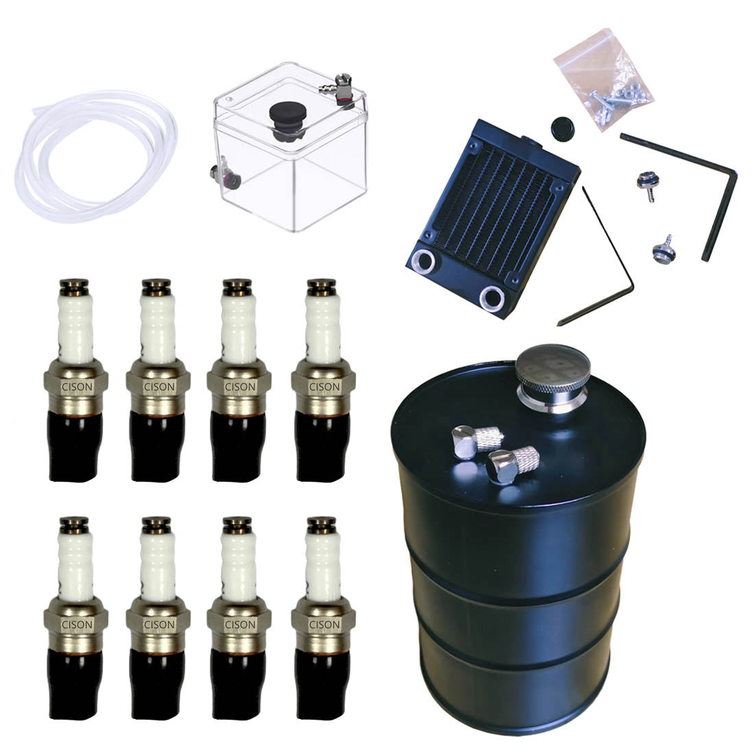 Starter Kit With Water-Cooling Radiator Tank Kits for Cison V8 Engine Model Kits - stirlingkit