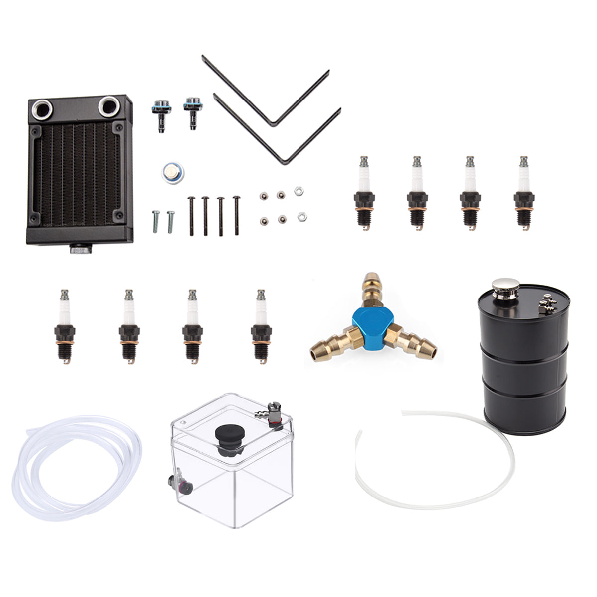 Starter Kit With Water-Cooling Radiator Tank Kits for Cison V8 Engine Model Kits - stirlingkit
