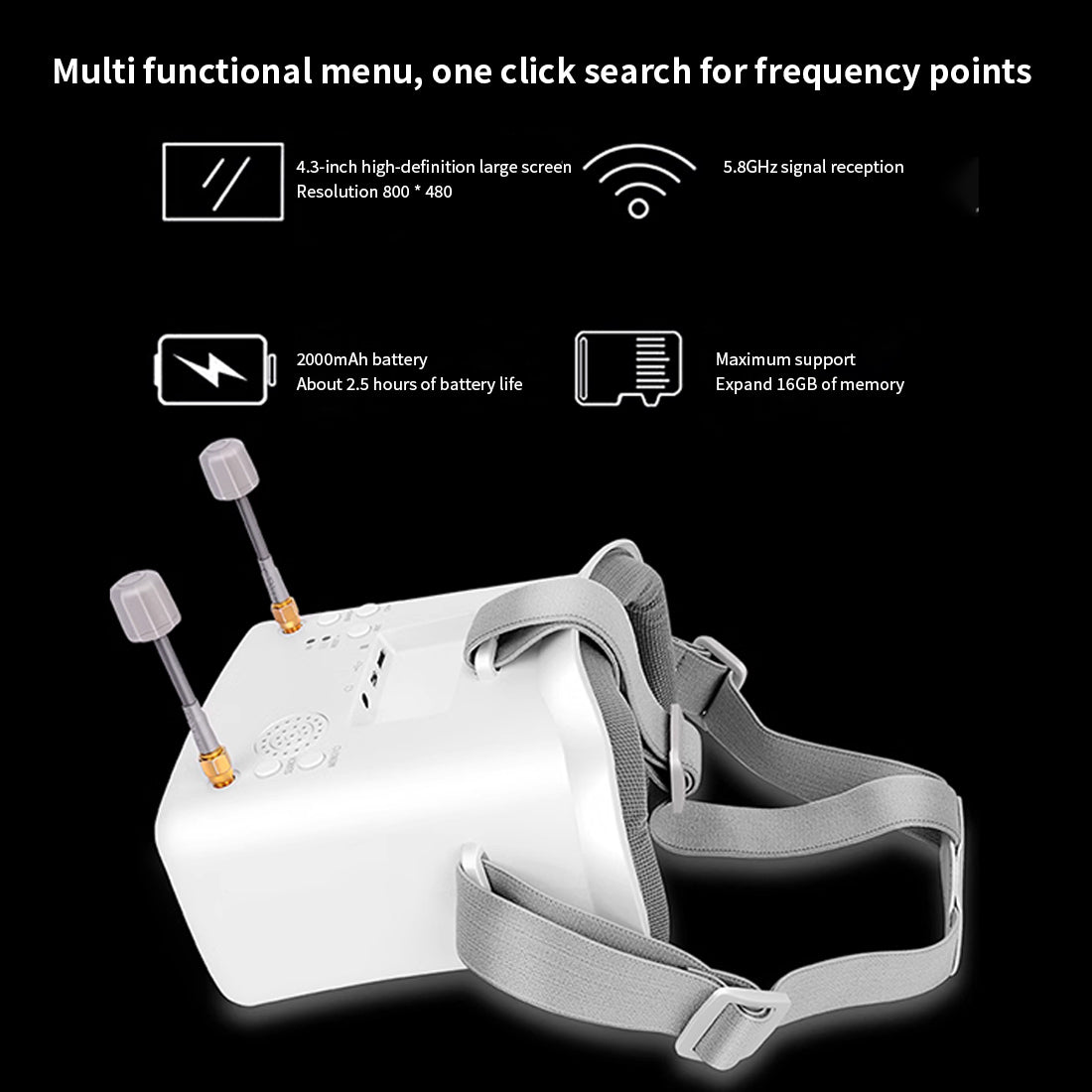 008D PRO FPV HD Goggles with Drone View DVR For Yuxiang Apache F11-s RC Helicopter - stirlingkit