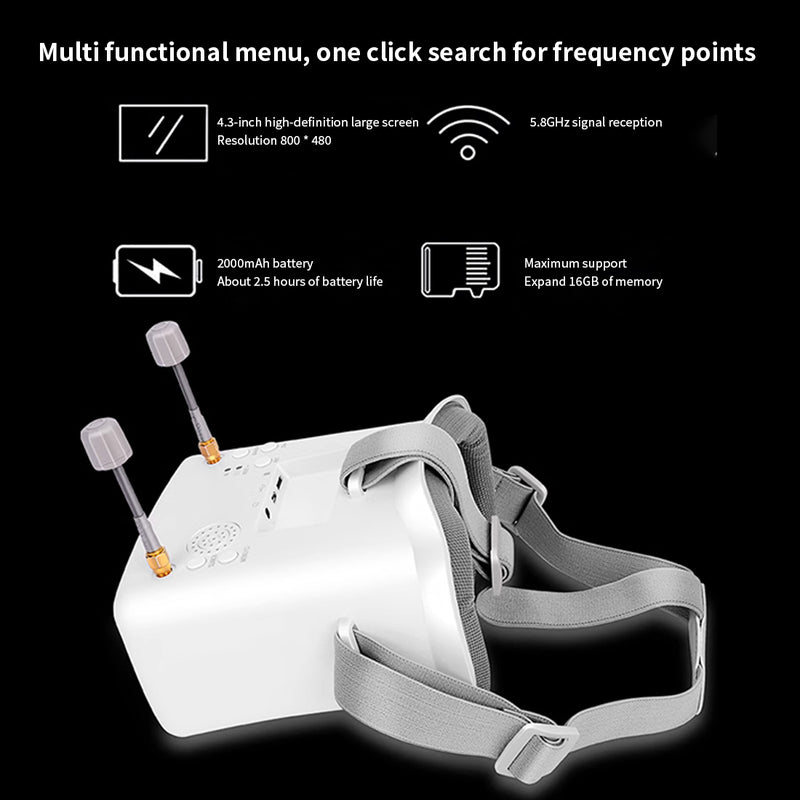 008D PRO FPV HD Goggles with Drone View DVR For Yuxiang Apache F11-s RC Helicopter - stirlingkit