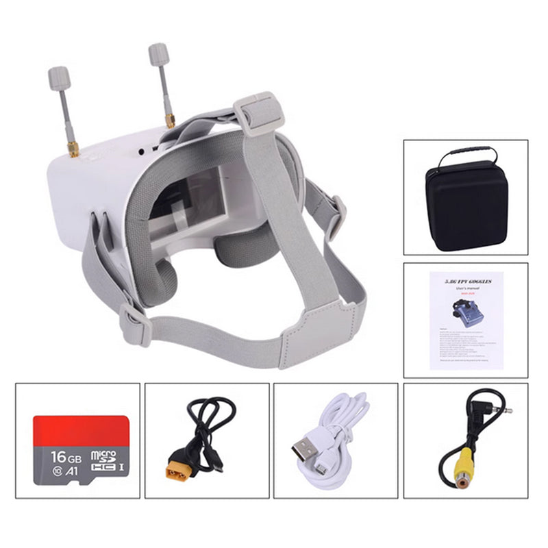 008D PRO FPV HD Goggles with Drone View DVR For Yuxiang Apache F11-s RC Helicopter - stirlingkit