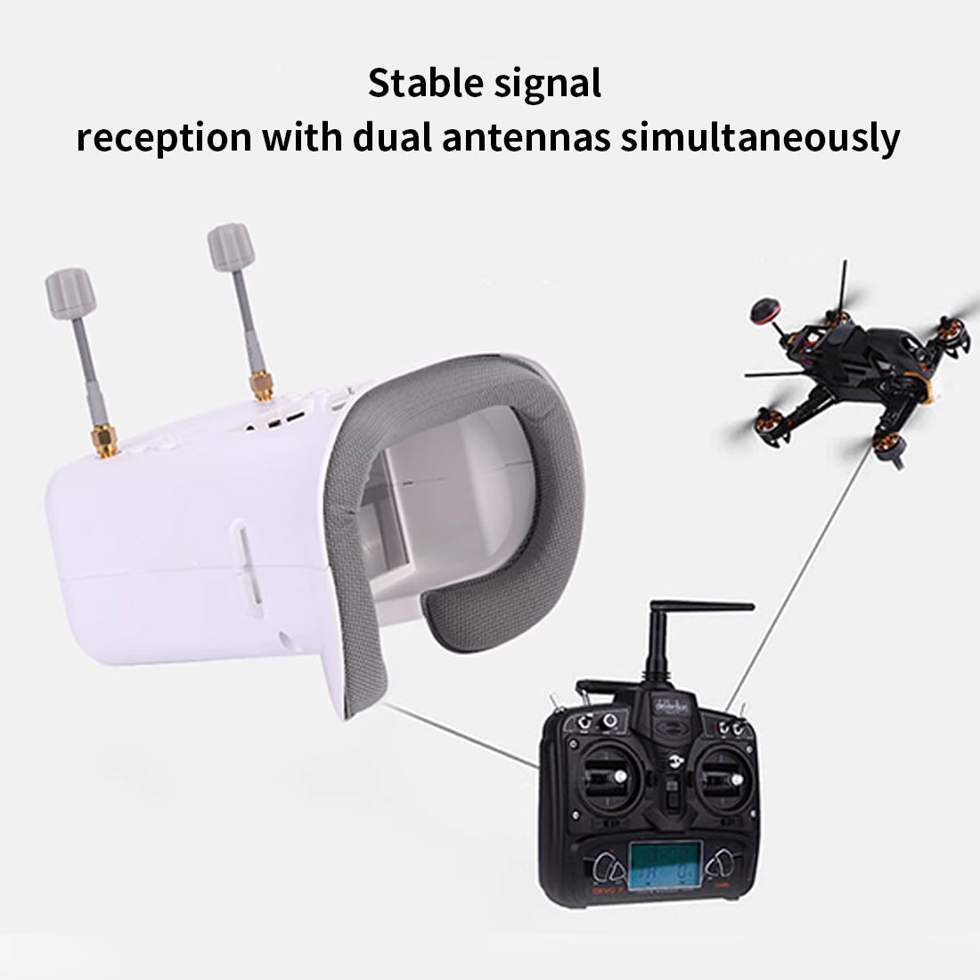 008D PRO FPV HD Goggles with Drone View DVR For Yuxiang Apache F11-s RC Helicopter - stirlingkit