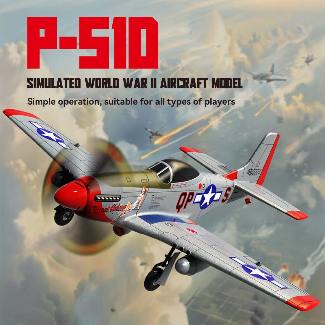 1/16 Scale Composite ARF Model Aircraft RC P-51D RTF 685mm Wingspan RCFixed Wing Aircraft - stirlingkit