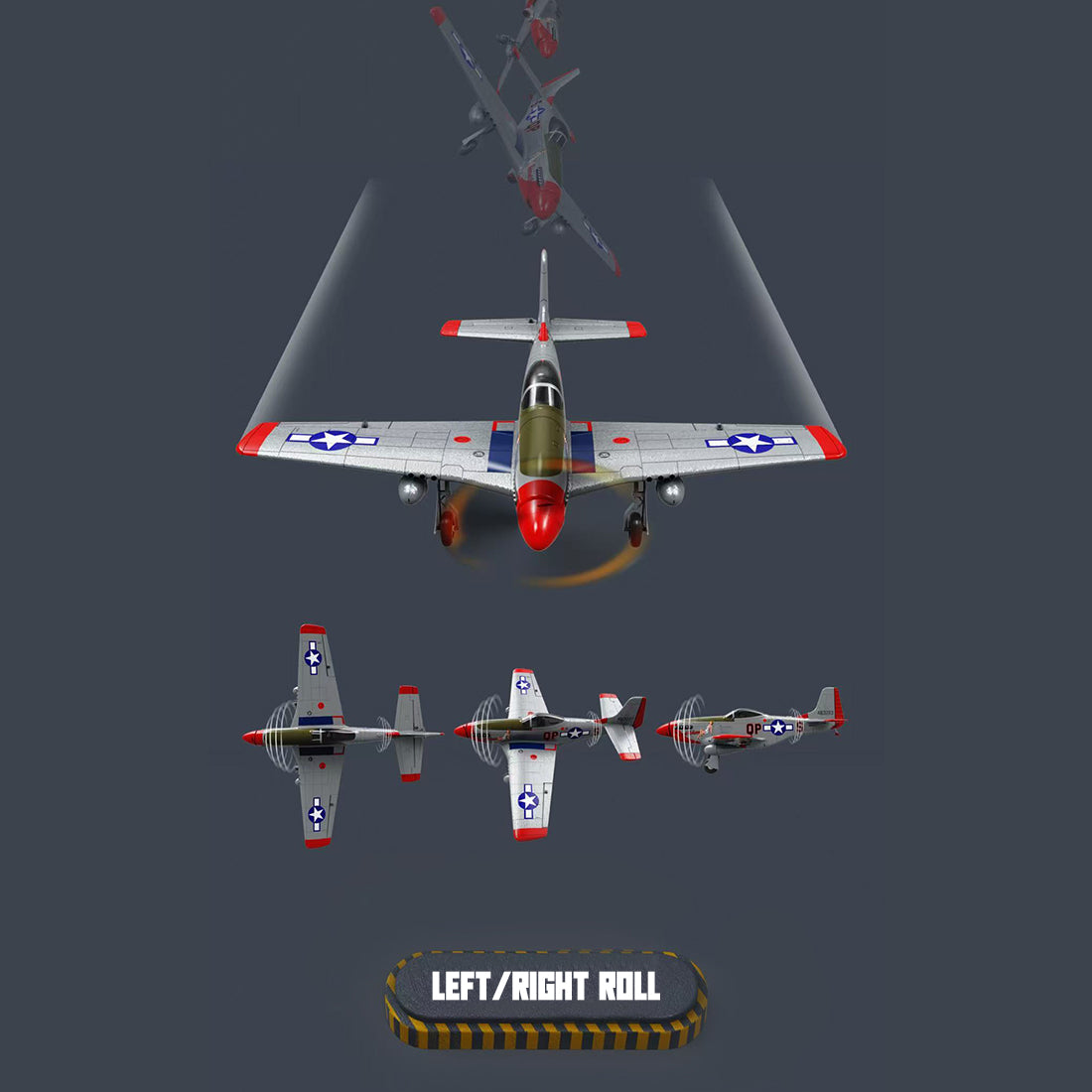 1/16 Scale Composite ARF Model Aircraft RC P-51D RTF 685mm Wingspan RCFixed Wing Aircraft - stirlingkit