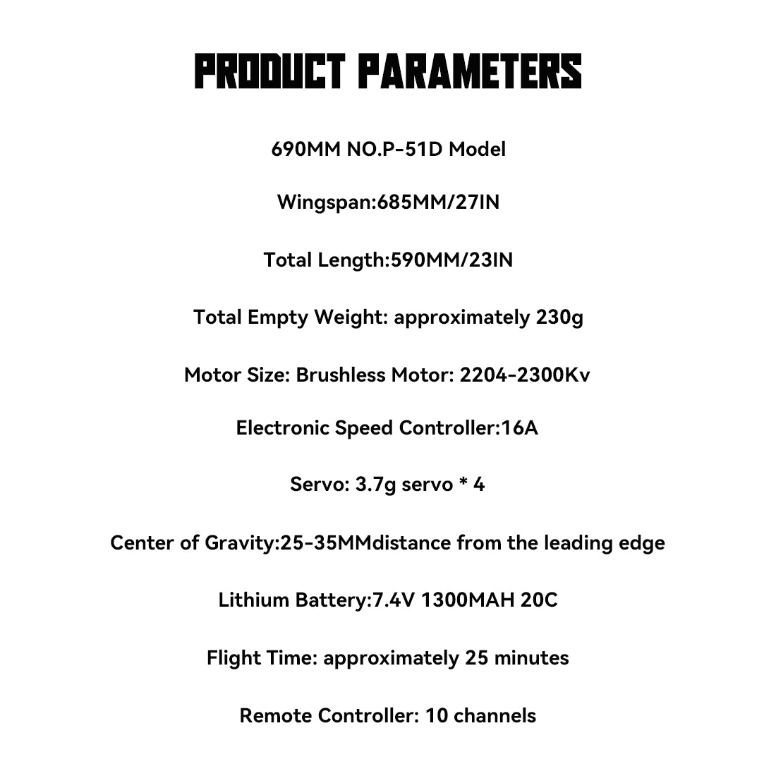 1/16 Scale Composite ARF Model Aircraft RC P-51D RTF 685mm Wingspan RCFixed Wing Aircraft - stirlingkit