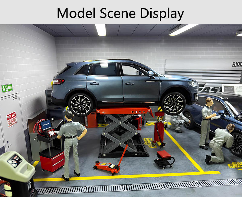 1:18 Car Repair Garage Model Kit – DIY Workshop Scene Accessories & Gift Decor