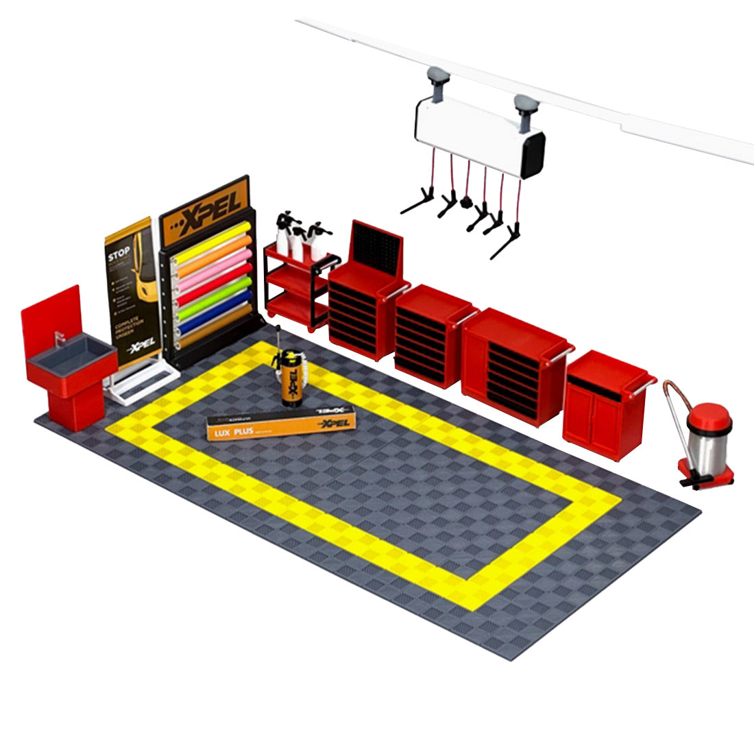 1:18 Car Repair Garage Model Kit – DIY Workshop Scene Accessories & Gift Decor
