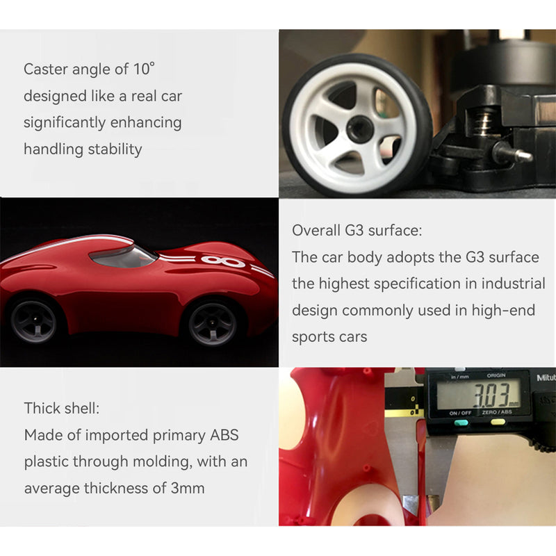 1/28 Scale 2.4G Full-Proportional RC Sports Car Drift Racing Car Model 10KM/H+ - stirlingkit