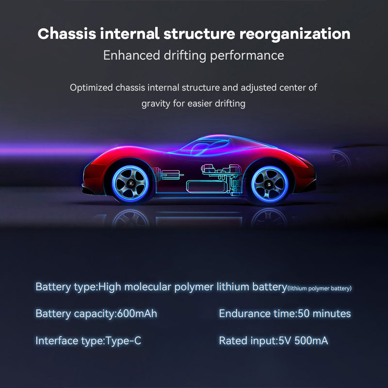 1/28 Scale 2.4G Full-Proportional RC Sports Car Drift Racing Car Model 10KM/H+ - stirlingkit