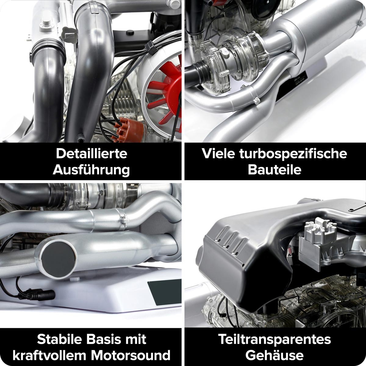 1/3 Scale DIY Flat-six Engine Model Building kits Build Your Own Functional Horizontally Opposed-six Cylinder Engine with Working Turbocharger - stirlingkit