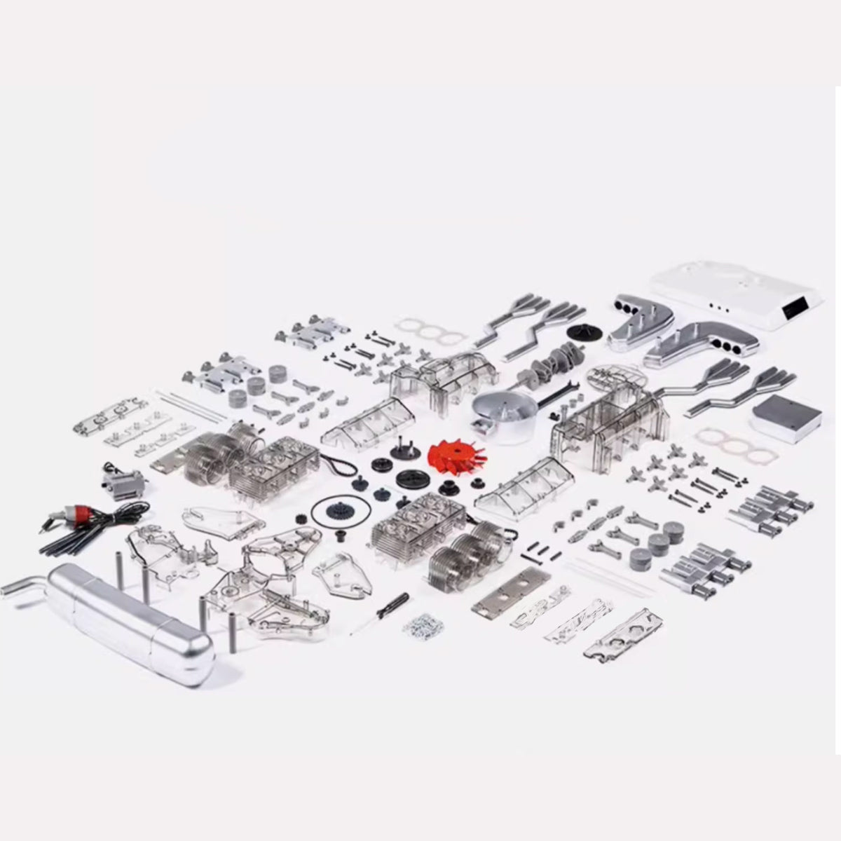 1/3 Scale DIY Flat-six Engine Model Building kits Build Your Own Functional Horizontally Opposed-six Cylinder Engine with Working Turbocharger - stirlingkit