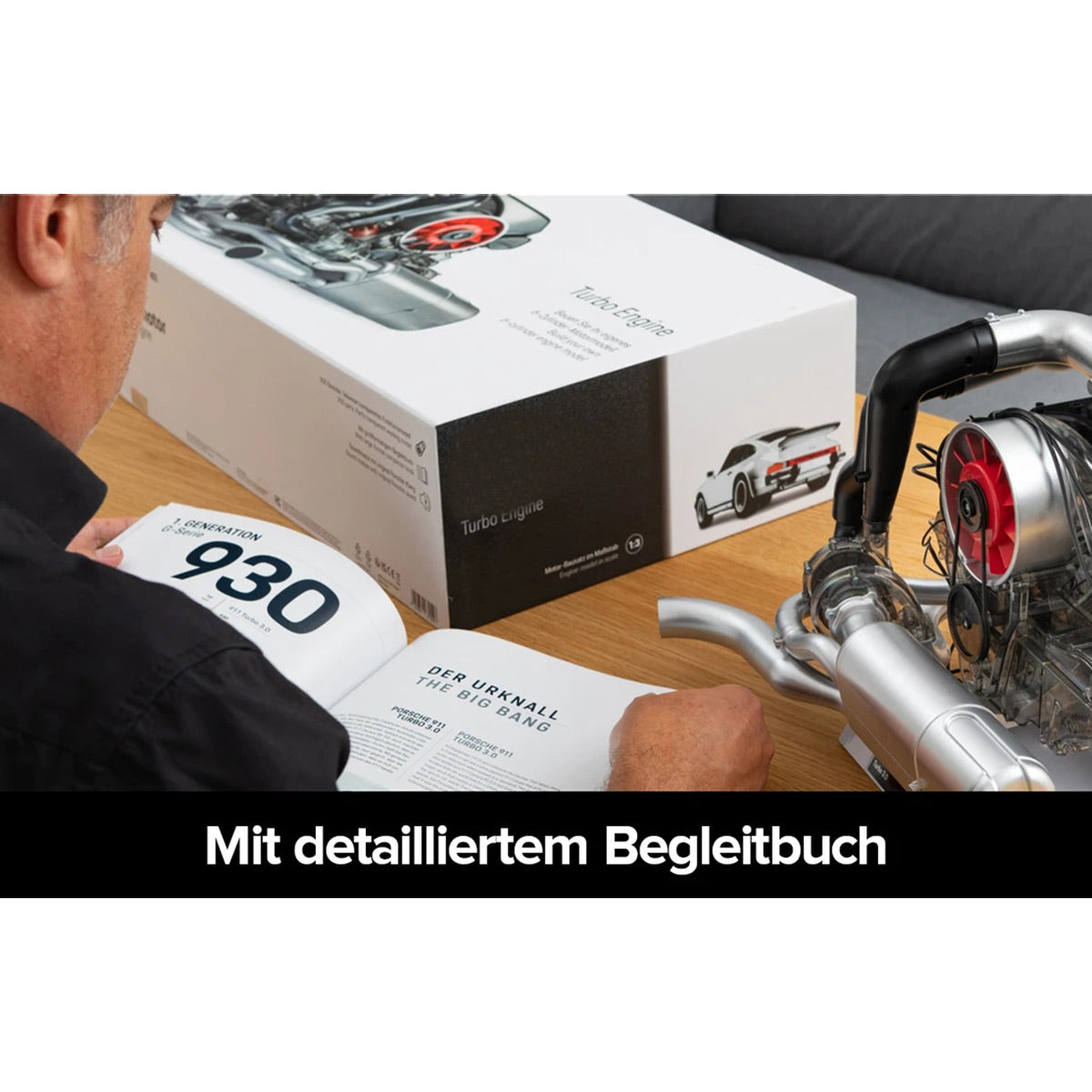 1/3 Scale DIY Flat-six Engine Model Building kits Build Your Own Functional Horizontally Opposed-six Cylinder Engine with Working Turbocharger - stirlingkit