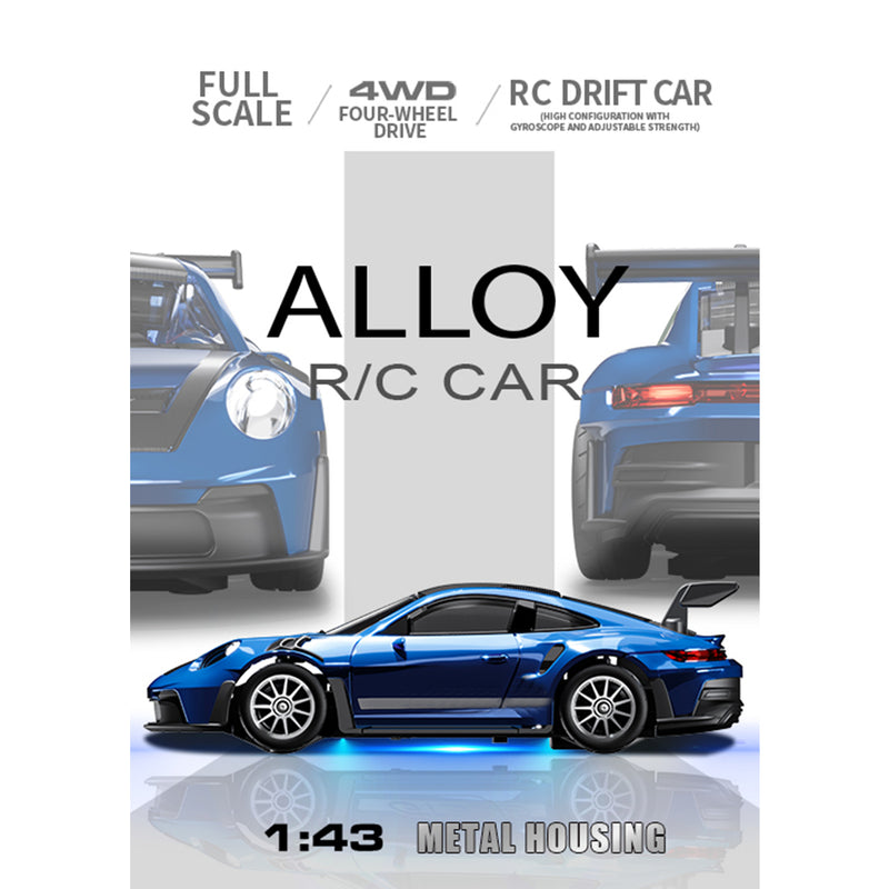 1:43 Micro Scale RC Drift Car 2.4G 4WD Full-Proportional Gyro RC Vehicle with LED Lights RTR - stirlingkit