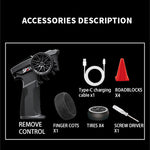 1:43 Micro Scale RC Drift Car 2.4G 4WD Full-Proportional Gyro RC Vehicle with LED Lights RTR - stirlingkit