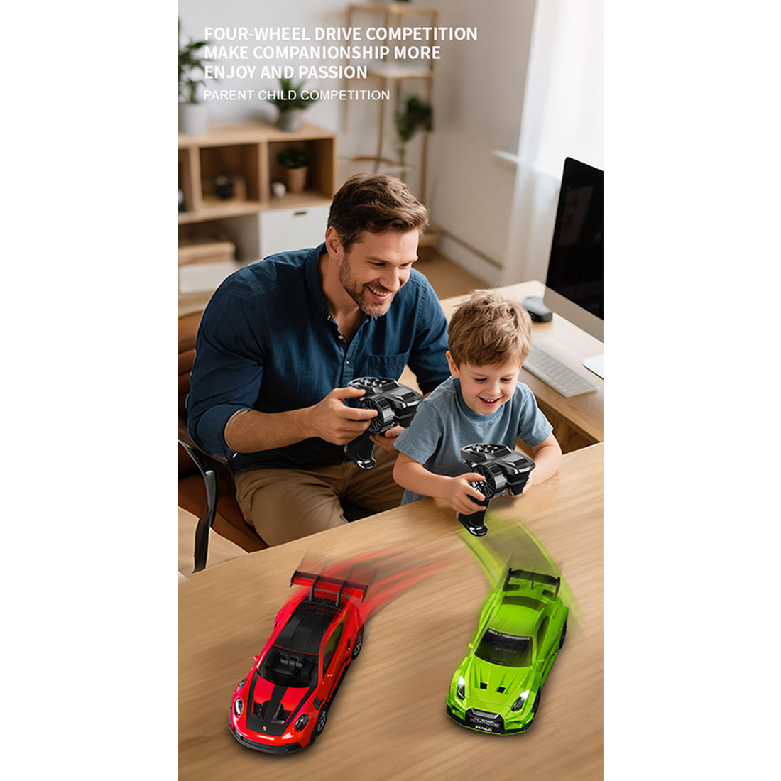 1:43 Micro Scale RC Drift Car 2.4G 4WD Full-Proportional Gyro RC Vehicle with LED Lights RTR