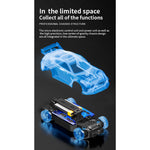 1:43 Micro Scale RC Drift Car 2.4G 4WD Full-Proportional Gyro RC Vehicle with LED Lights RTR - stirlingkit