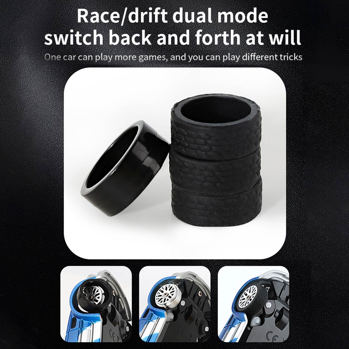 1/43 Scale Mini RC Car 2.4G Full-Proportional LED Remote Control 4WD Drift Racing Car - stirlingkit