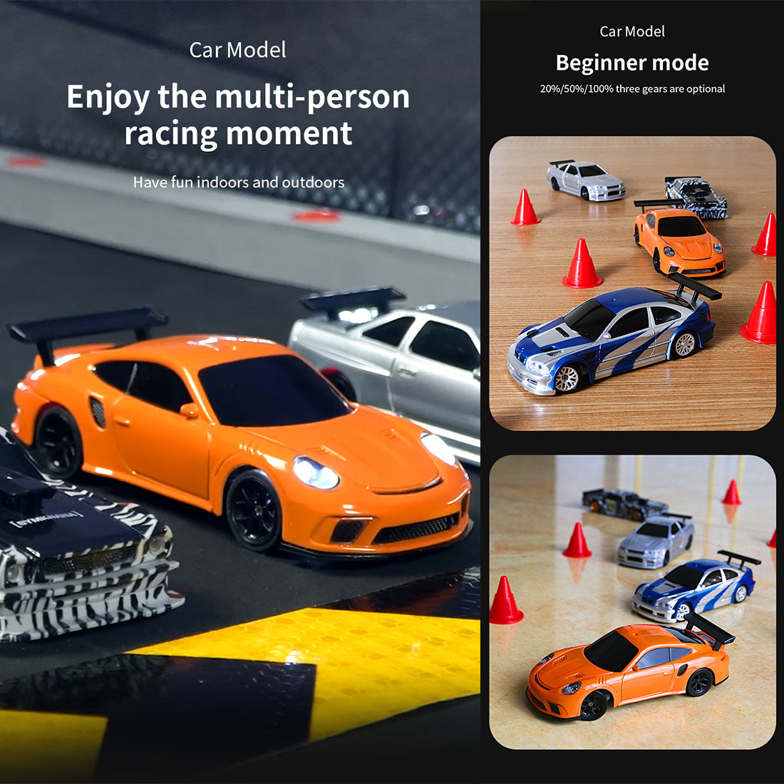 Mini Racing Cars Pattern 1/43 Scale 2.4G RC Drift Car 4WD 15km/h Mini Racing Car Model with ...