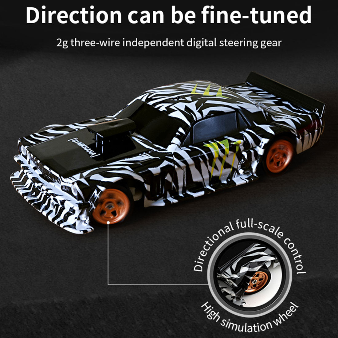 1/43 Scale 2.4G RC Drift Car 4WD 15km/h Mini Racing Car Model with Lights Kit - stirlingkit