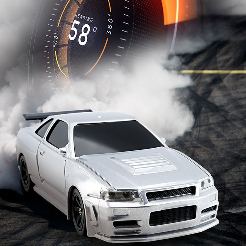 1/43 Scale 2.4G RC Drift Car 4WD 15km/h Mini Racing Car Model with Lights Kit - stirlingkit