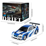 1/43 Scale 2.4G RC Drift Car 4WD 15km/h Mini Racing Car Model with Lights Kit - stirlingkit
