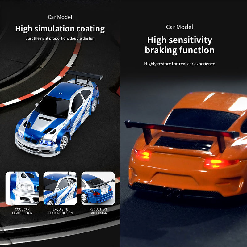 1/43 Scale 2.4G RC Drift Car 4WD 15km/h Mini Racing Car Model with Lights Kit - stirlingkit