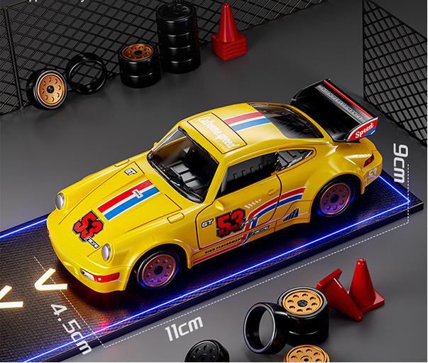 1/43 Scale Full Proportional Alloy 911 Drift RC Racing Car RTR Gyroscope 2.4G 4WD - stirlingkit