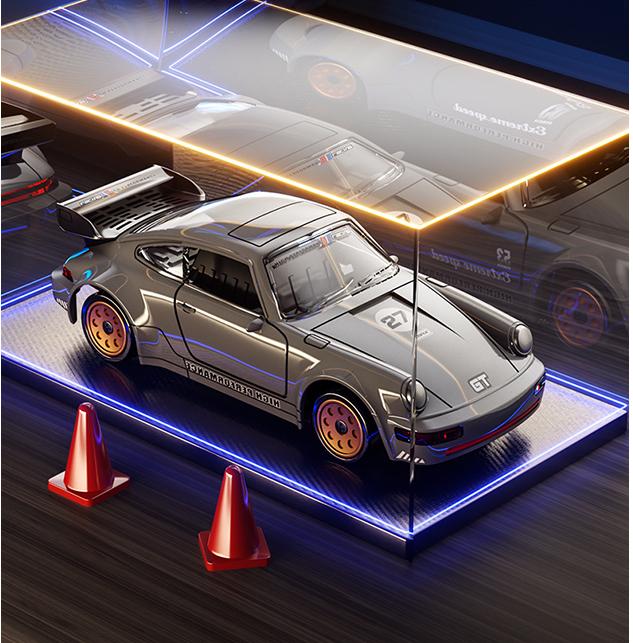 1/43 Scale Full Proportional Alloy 911 Drift RC Racing Car RTR Gyroscope 2.4G 4WD - stirlingkit