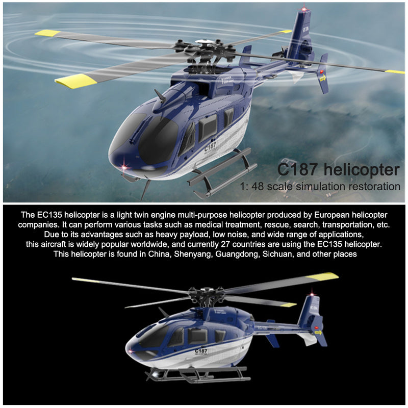1/48 2.4G 4CH EC-135 Airbus RC Helicopter Aviation Aircraft Model -RTF Version - stirlingkit