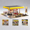 1/64 Scale Gas Station Diorama Model without Vehicles & Mini Figures
