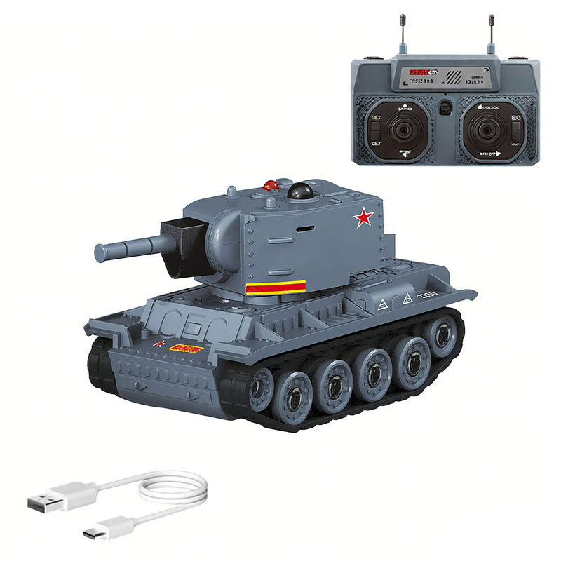 1/64 Super Mini RC Battle Tank Soviet-style IR Combat Rotating Turret Toy