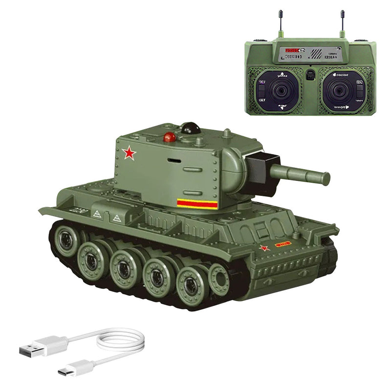 1/64 Super Mini RC Battle Tank Soviet-style IR Combat Rotating Turret Toy