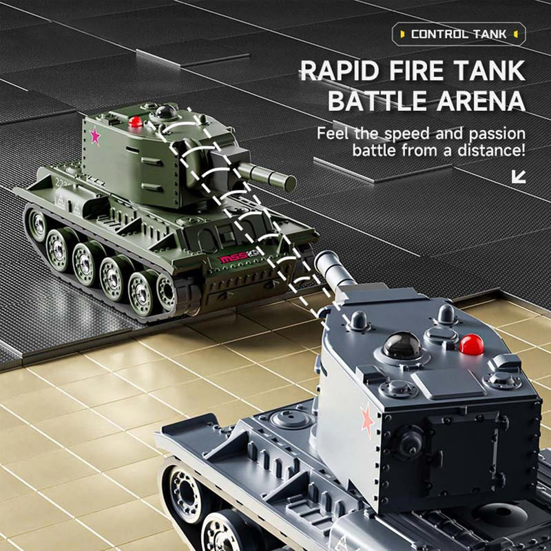1/64 Super Mini RC Battle Tank Soviet-style IR Combat Rotating Turret Toy