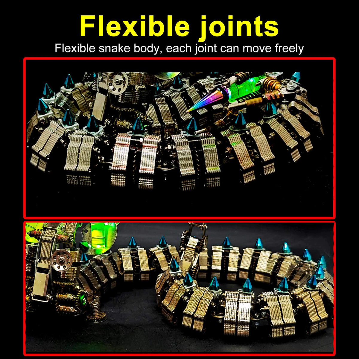 1000+PCS 3D DIY Cobra Snake Metal Model Kits - stirlingkit