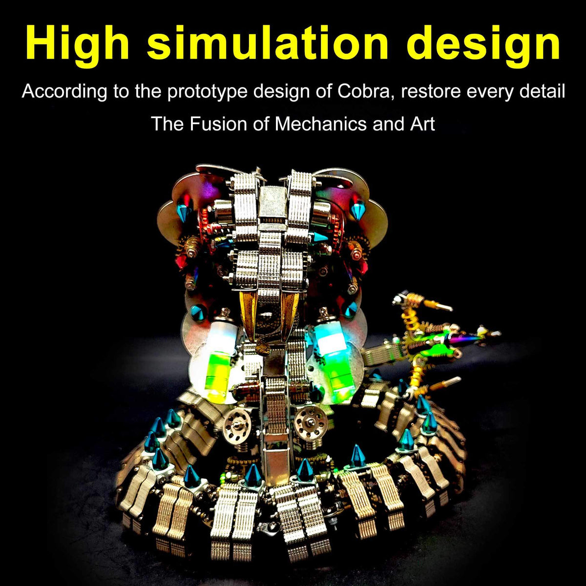 1000+PCS 3D DIY Cobra Snake Metal Model Kits - stirlingkit