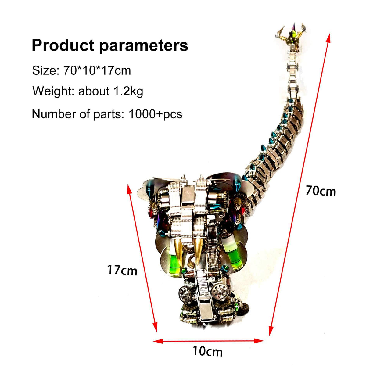 1000+PCS 3D DIY Cobra Snake Metal Model Kits - stirlingkit