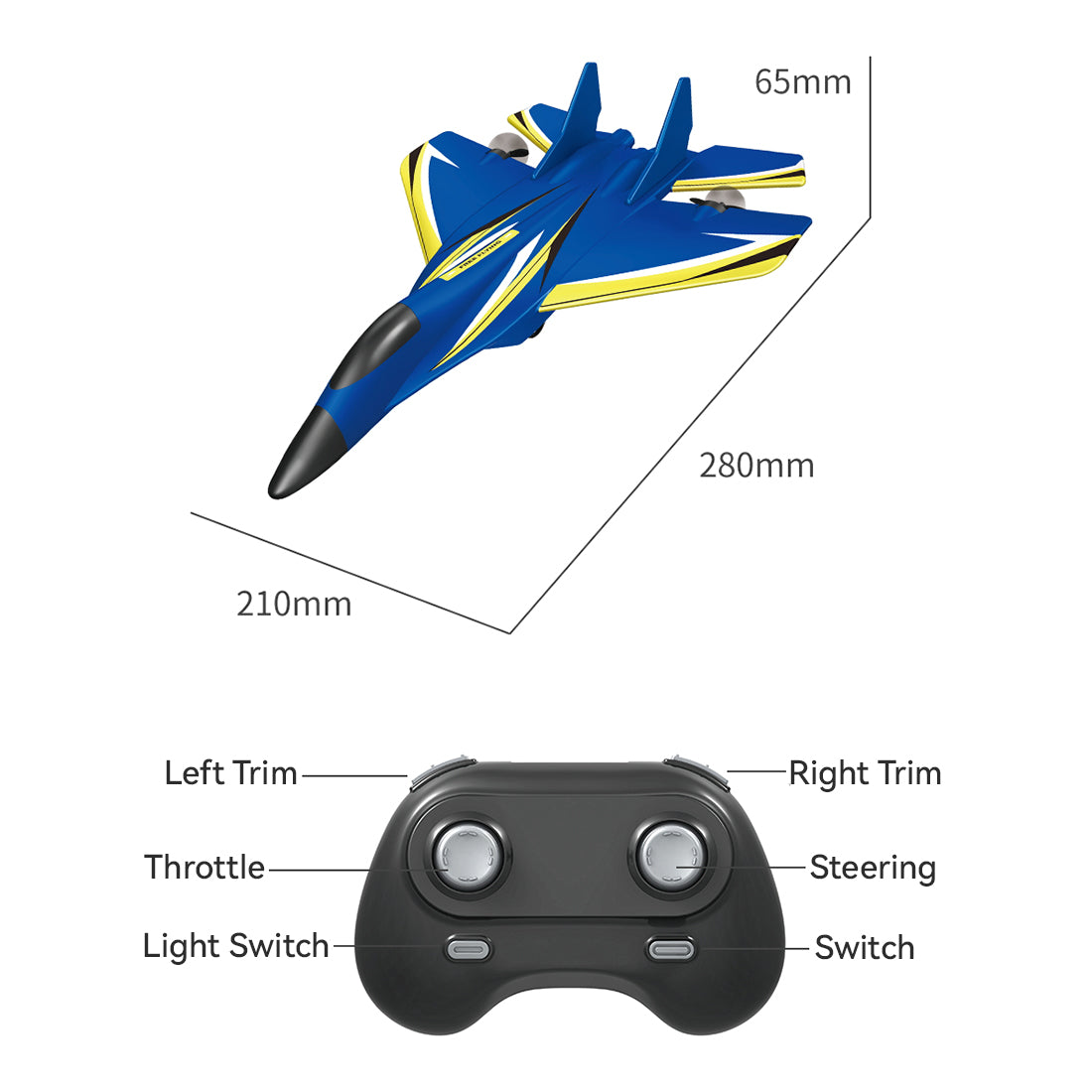 2.4G 2CH Mini EPP Foam Kids Fixed-Wing RC Airplane Model RTF with 21cm Wingspan - stirlingkit