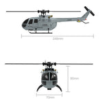 2.4G 4CH BO105 Armed RC Helicopter Military Aircraft Model - RTF Version - stirlingkit
