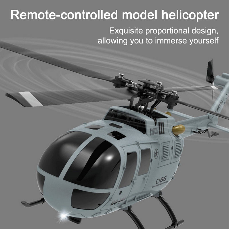 ExPrismarx Hélicoptère RC 1:48 C186S BO105 2,4 G 6 CH Flybarless à rotor unique avec maintien de l'altitude et positionnement du flux optique, cadeau pour adultes débutants (version RTF/gris ExPrismarx Hélicoptère RC 1:48 C186S BO105 2,4 G 6 CH Flybarless à rotor unique avec maintien de l'altitude et positionnement du flux optique, cadeau pour adultes débutants (version RTF/gris