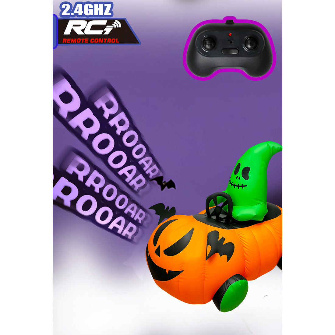 2.4Ghz Inflatable Pumpkin Street Racing RC Car Halloween Gift RTR - stirlingkit