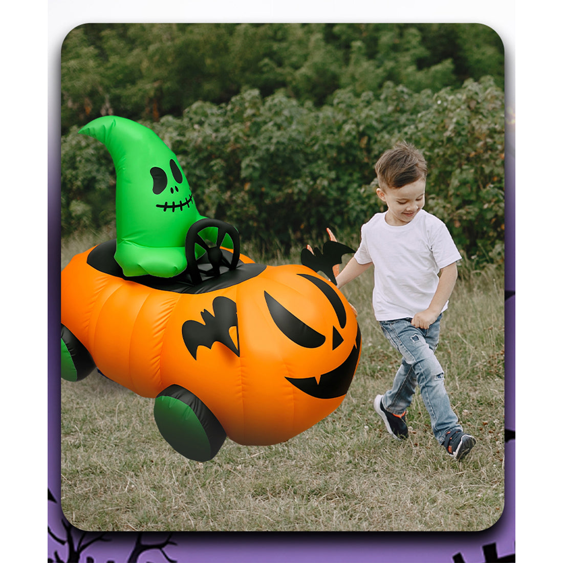 2.4Ghz Inflatable Pumpkin Street Racing RC Car Halloween Gift RTR - stirlingkit