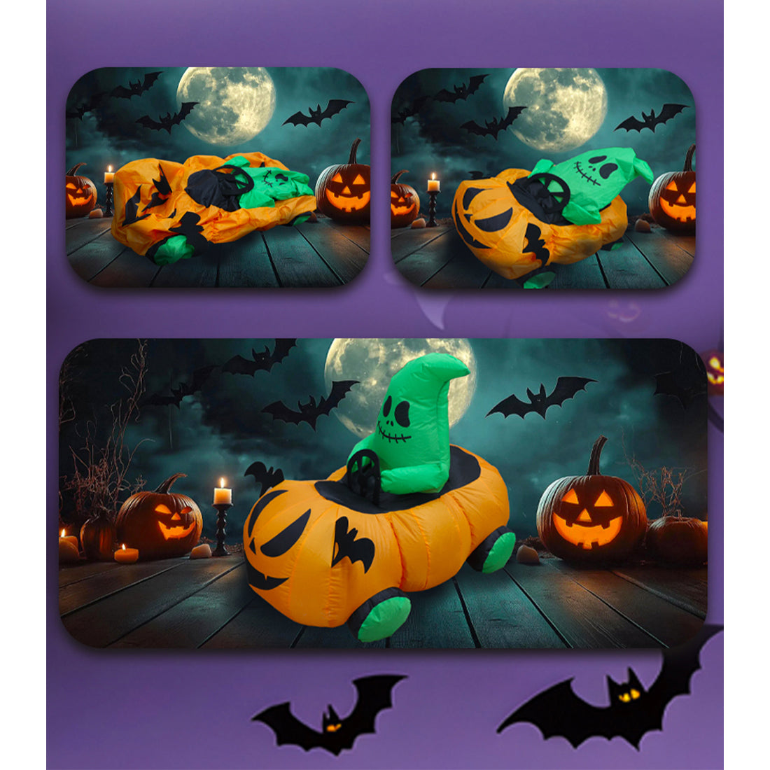 2.4Ghz Inflatable Pumpkin Street Racing RC Car Halloween Gift RTR - stirlingkit
