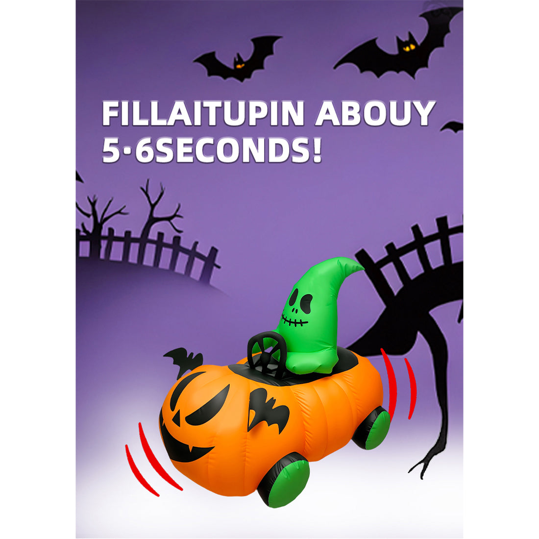 2.4Ghz Inflatable Pumpkin Street Racing RC Car Halloween Gift RTR - stirlingkit