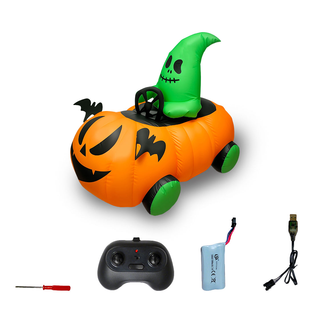 2.4Ghz Inflatable Pumpkin Street Racing RC Car Halloween Gift RTR - stirlingkit
