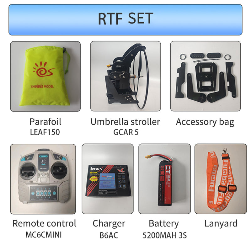 2.4G Para RC Glider Nylon Canopy Fabric Electric RC Stunt Paraglider Model RTF - stirlingkit