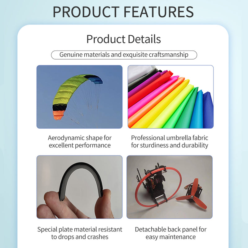 2.4G Para RC Glider Nylon Canopy Fabric Electric RC Stunt Paraglider Model RTF - stirlingkit
