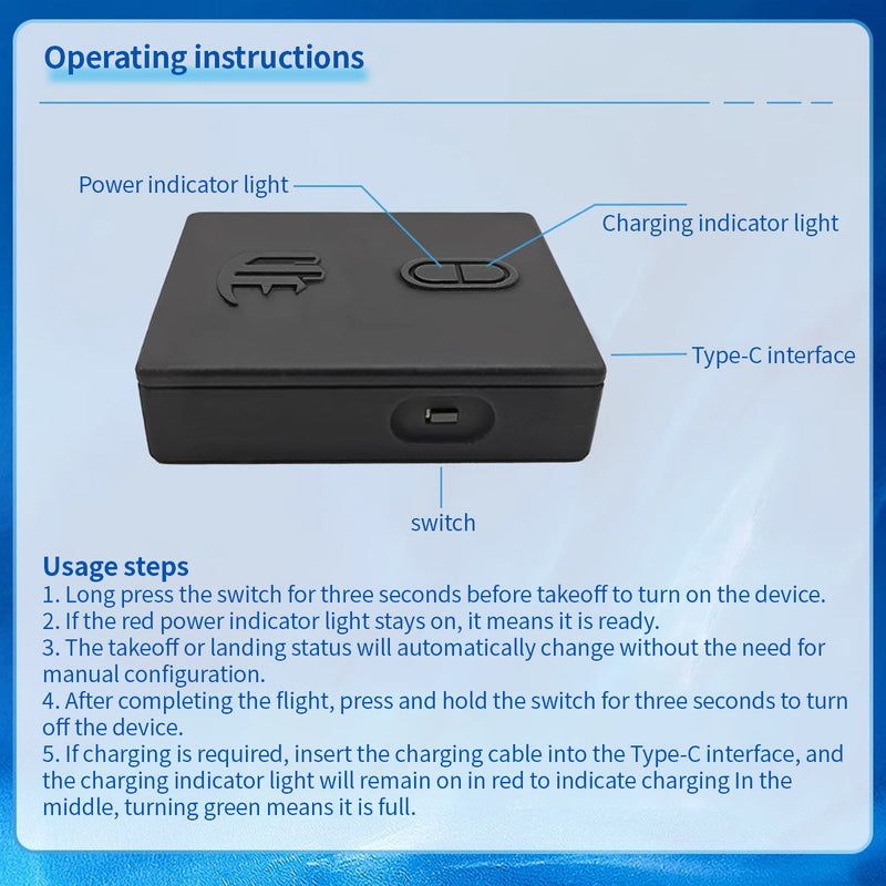 2.4GHz Rechargeable FAA External Remote ID Module for Drones and Helicopters